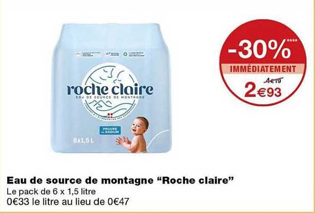 Eau de source de montagne “Roche claire”