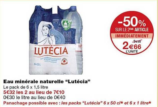 Eau minérale naturelle “Lutécia”