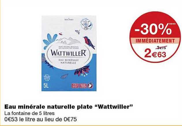 Eau minérale naturelle plate “Wattwiller”