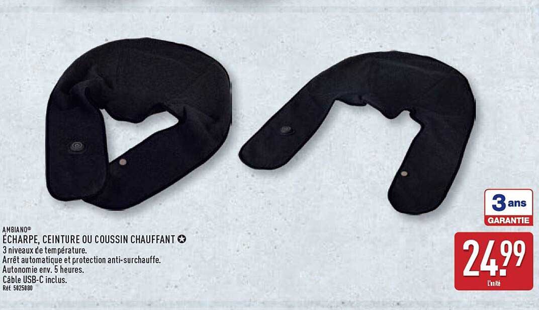 ÉCHARPE, CEINTURE OU CUSSIN CHAUFFANT