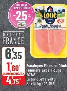Escalopes Fines de Dinde Fermière Label Rouge LOUÉ