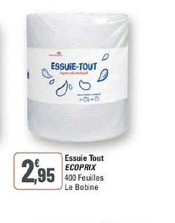 Essuie Tout ECOPRIX 400 Feuilles Le Bobine