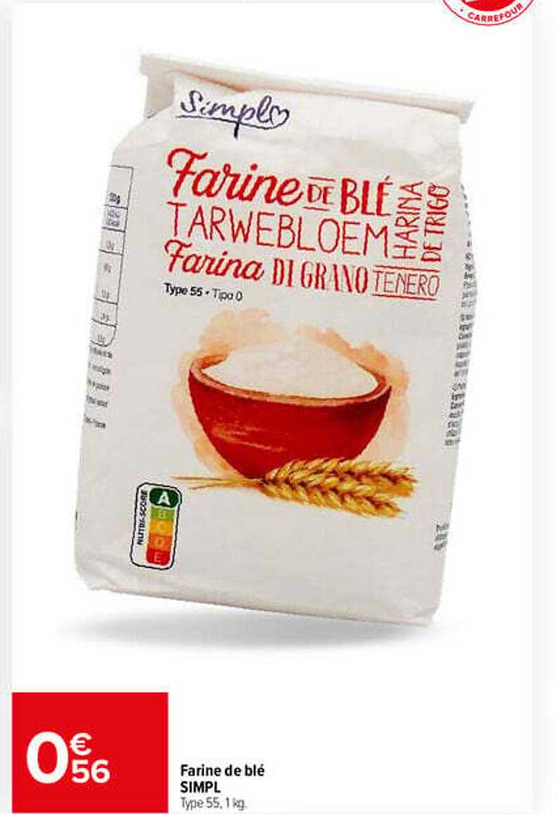 Farine de blé SIMPL Type 55, 1 kg