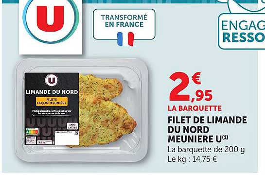 FILET DE LIMANDE DU NORD MEUNIERE U