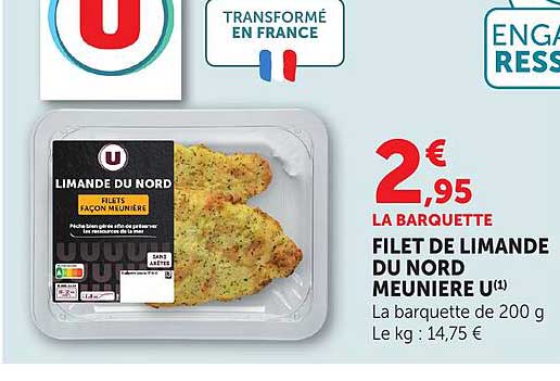 FILET DE LIMANDE DU NORD MEUNIERE U(1)