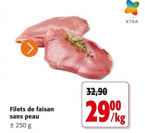 Filets de faisan sans peau