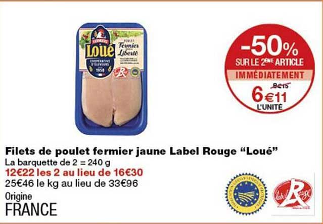 Filets de poulet fermier jaune Label Rouge “Loué”