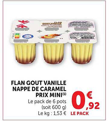 FLAN GOUT VANILLE NAPPE DE CARAMEL PRIX MINI(1)