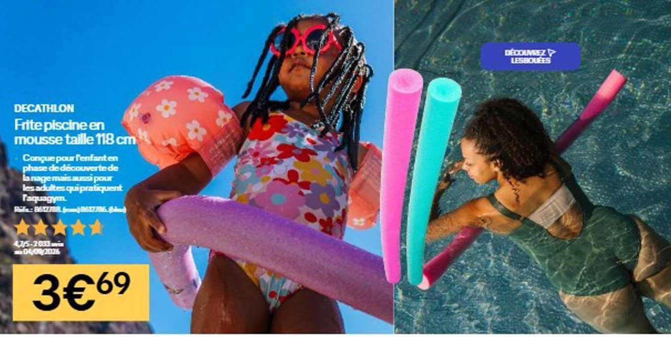 Frite piscine en mousse taille 118 cm