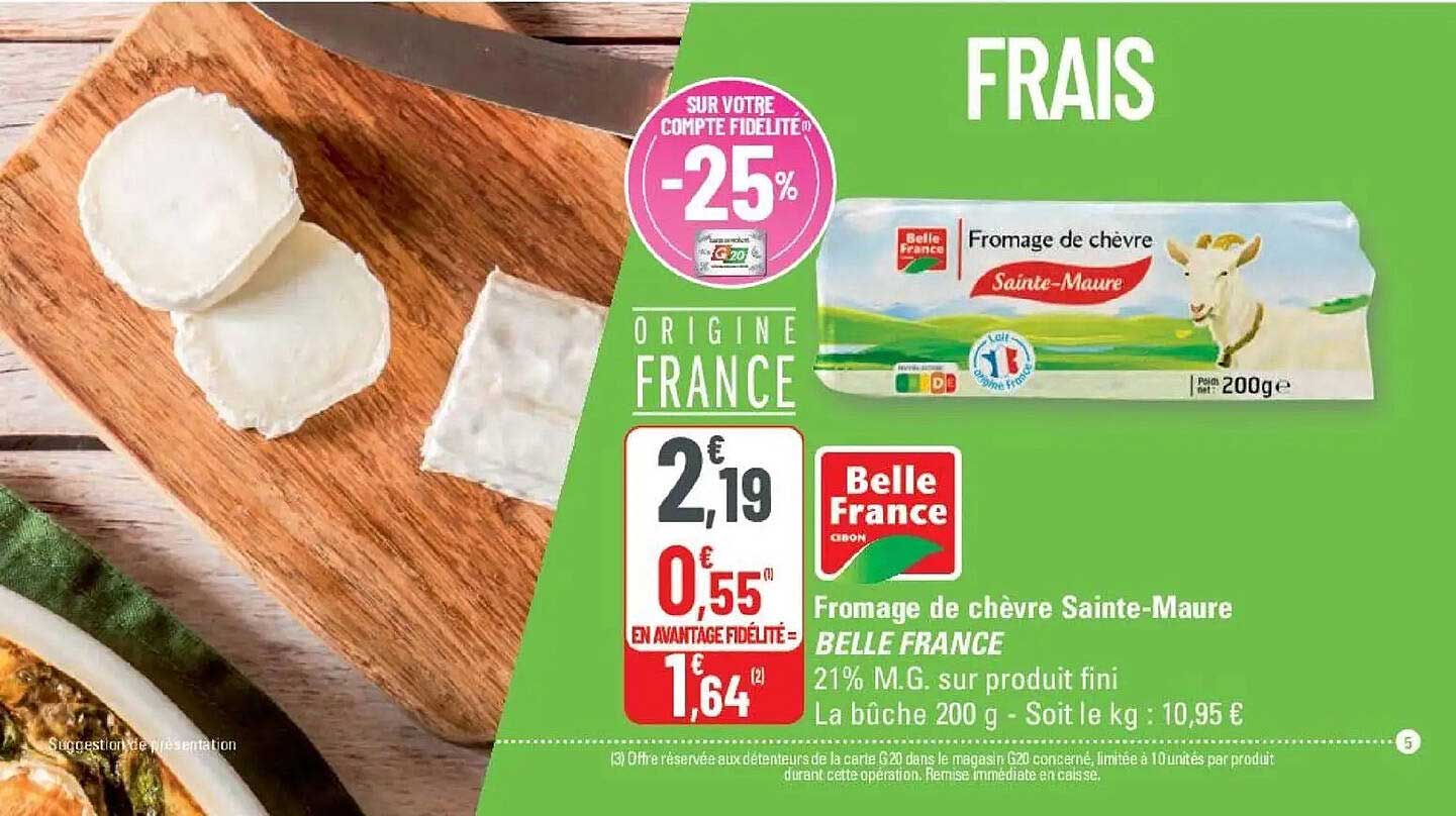 Fromage de chèvre Sainte-Maure BELLE FRANCE