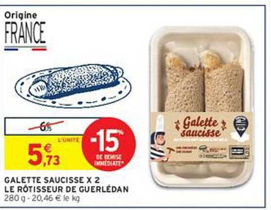 GALETTE SAUCISSE X 2 LE RÔTISSEUR DE GUERLÉDAN