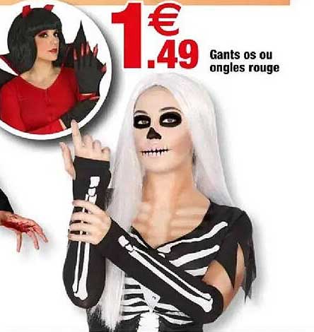 Gants os ou ongles rouge