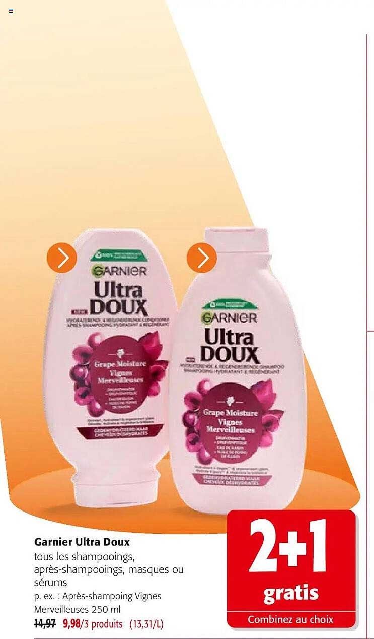 Garnier Ultra Doux tous les shampooings, après-shampooings, masques ou sérums