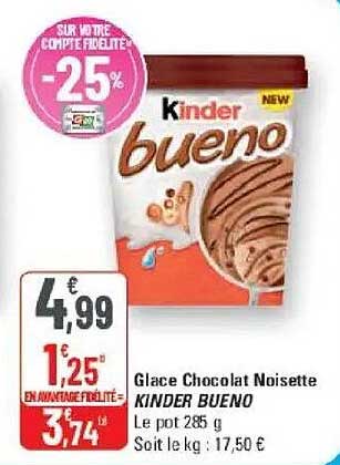 Glace Chocolat Noisette KINDER BUENO