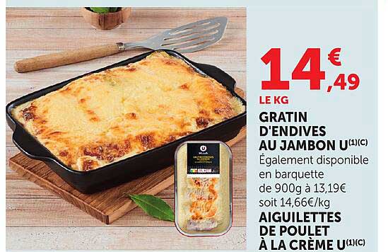 GRATIN D'ENDIVES AU JAMBON U