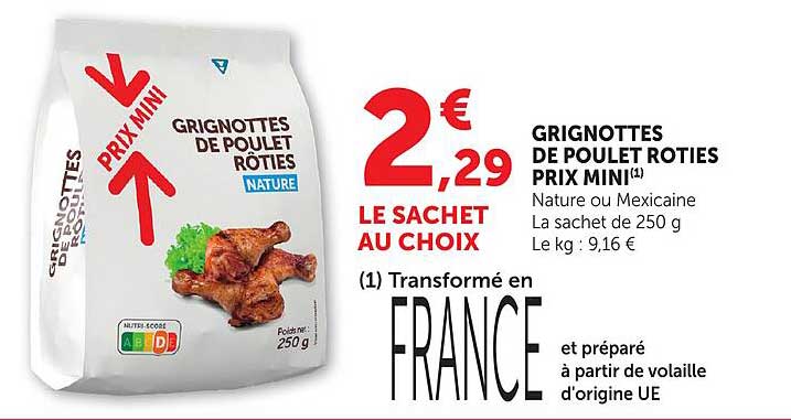 GRIGNOTTES DE POULET RÔTIES PRIX MINI
