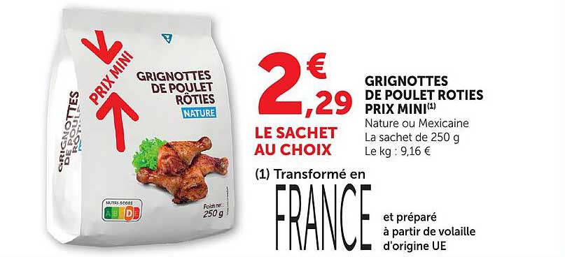GRIGNOTTES DE POULET ROTIES PRIX MINI