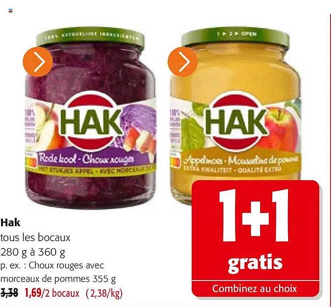 Hak tous les bocaux 280 g à 360 g