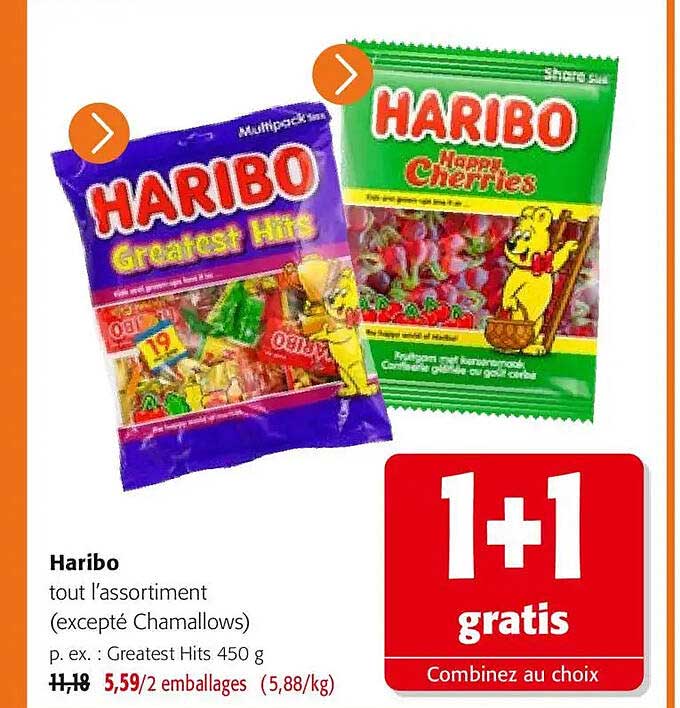 Haribo tout l’assortiment (excepté Chamallows)