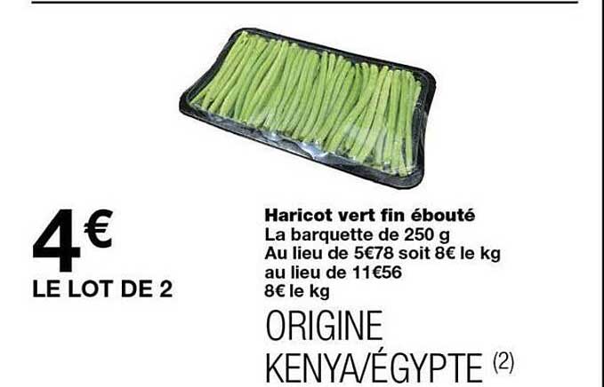Haricot vert fin ébouté