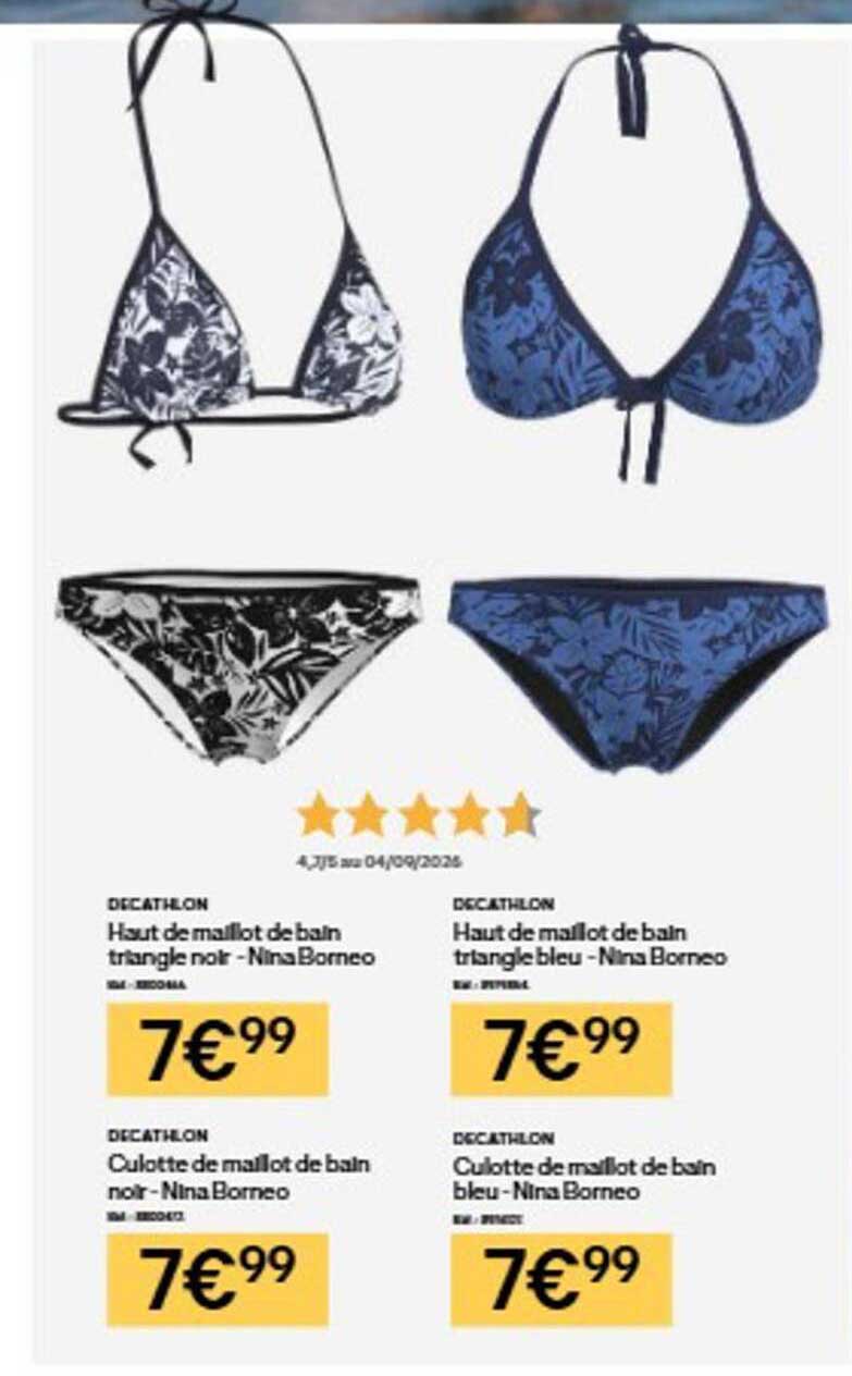 Haut de maillot de bain triangle noir - Nina Borneo