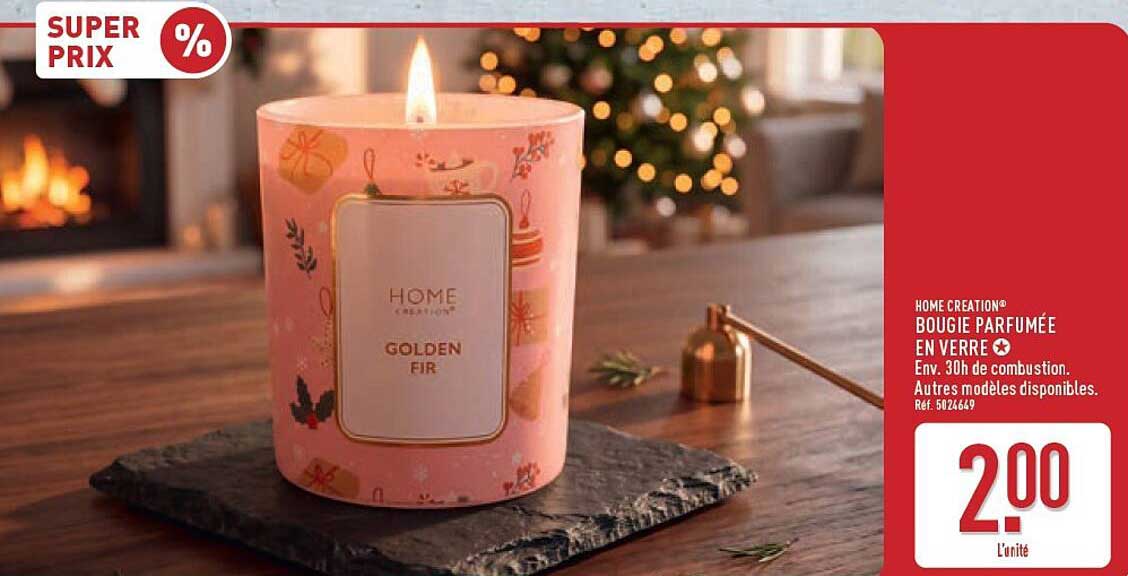 HOME CREATION® BOUGIE PARFUMÉE EN VERRE