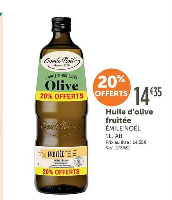 Huile d'olive fruitée ÉMILE NOËL 1L, AB
