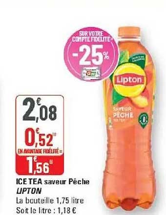 ICE TEA saveur Pêche LIPTON