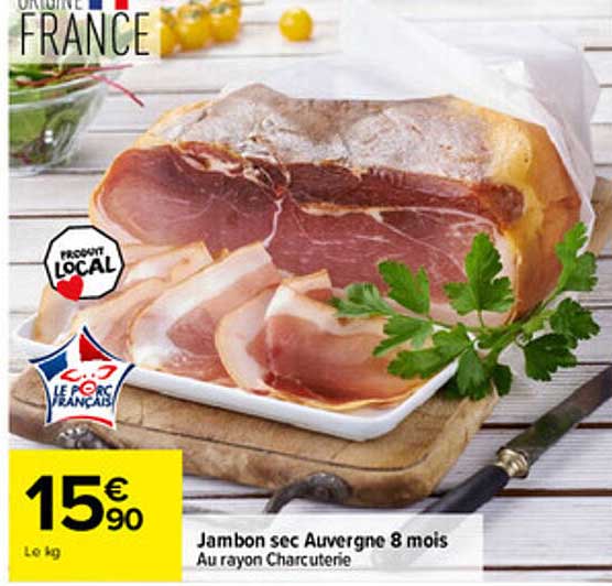 Jambon sec Auvergne 8 mois
