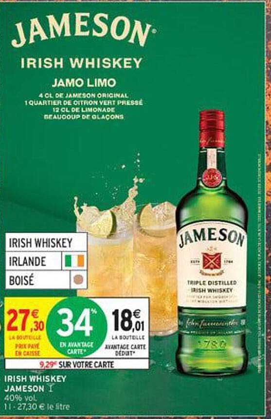 JAMESON IRISH WHISKEY JAMO LIMO
