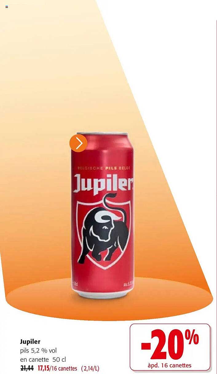 Jupiler pils 5,2 % vol en canette 50 cl