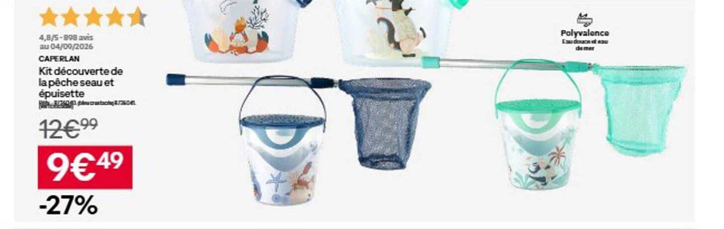 Kit découverte de la pêche seau et épuisette