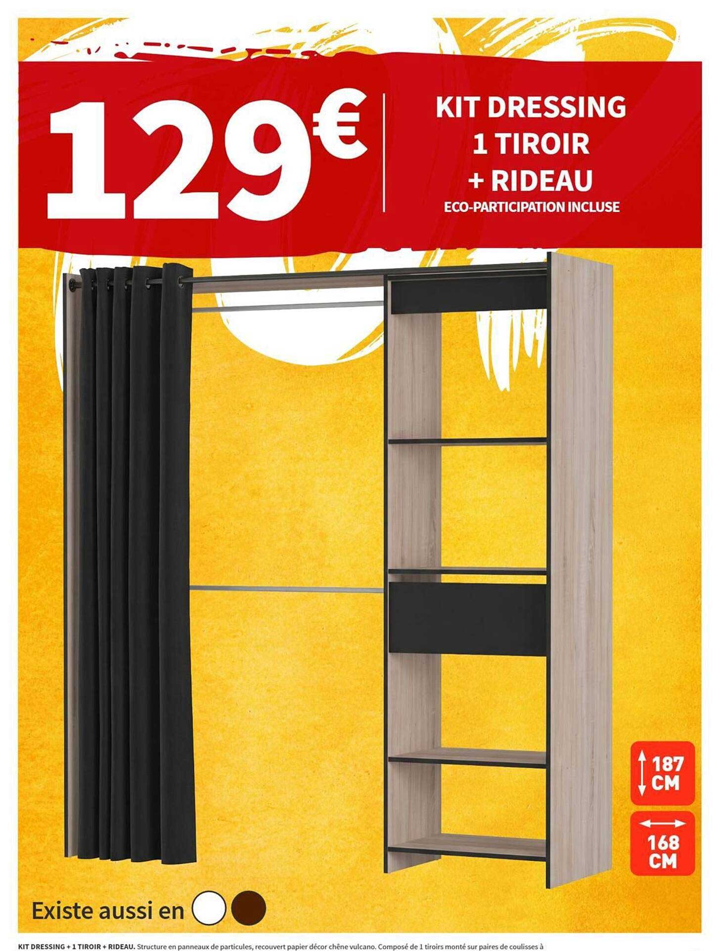 KIT DRESSING 1 TIROIR + RIDEAU
