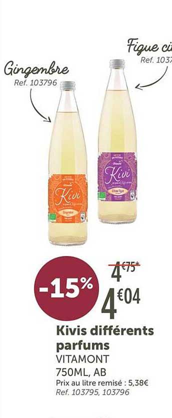 Kivis différents parfums VITAMONT 750ML, AB