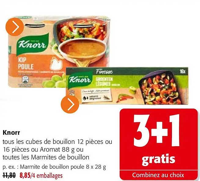 Knorr tous les cubes de bouillon 12 pièces ou 16 pièces ou Aromat 88 g ou toutes les Marmites de bouillon