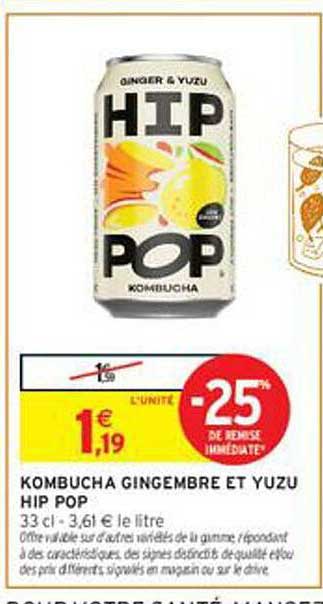KOMBUCHA GINGEMBRE ET YUZU HIP POP