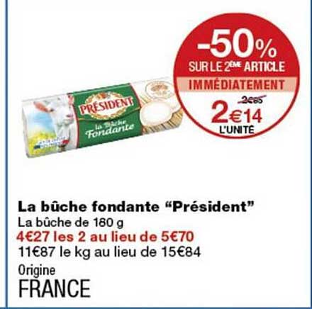 La bûche fondante “Président”