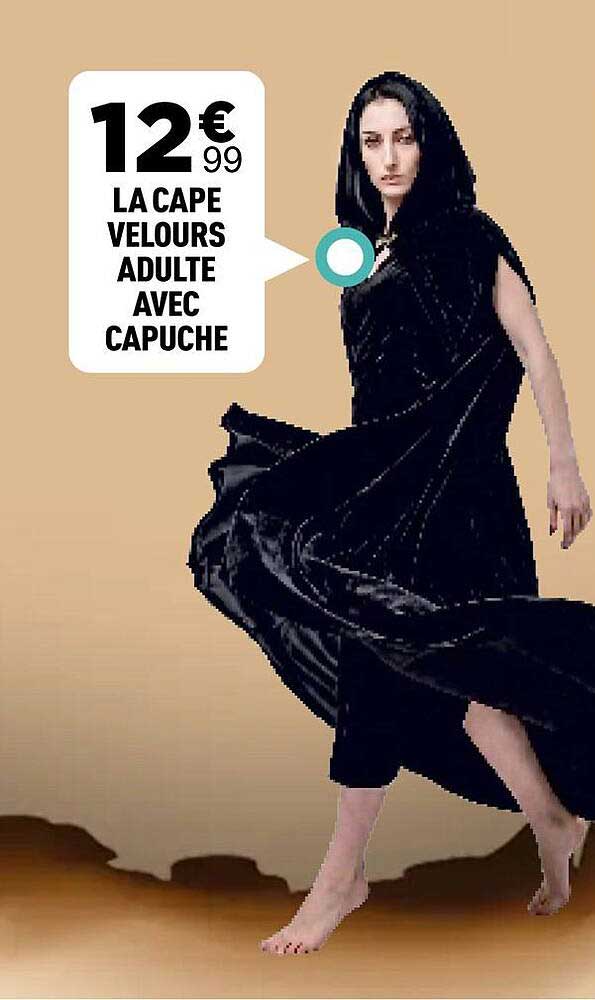 LA CAPE VELOURS ADULTE AVEC CAPUCHE
