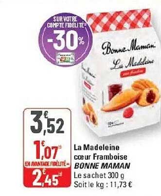 La Madeleine coeur Framboise BONNE MAMAN