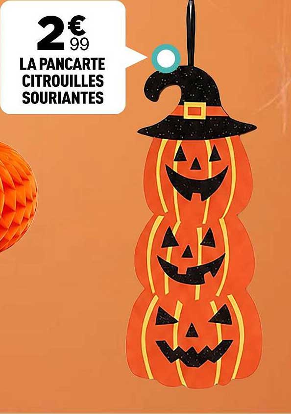 LA PANCARTE CITROUILLES SOURIANTES