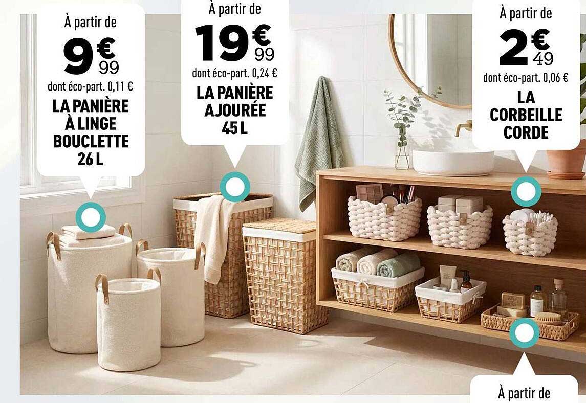LA PANIÈRE À LINGE BOUCLETTE 26 L
