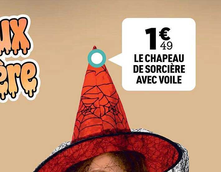 LE CHAPEAU DE SORCIÈRE AVEC VOILE