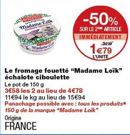 Le fromage fouetté “Madame Loïk” échalote ciboulette