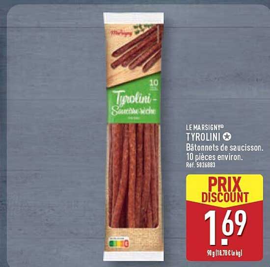 LE MARISYNO TYROLINI Bâtonnets de saucisson. 10 pièces environ. Réf. 5026883