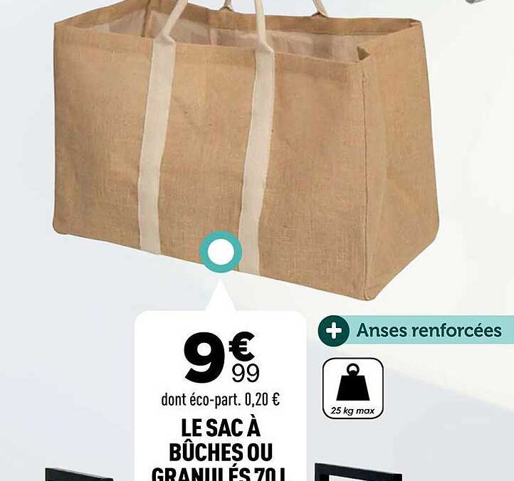 LE SAC À BÛCHES OU GRANULÉS 70L