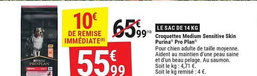 LE SAC DE 14 KG Croquettes Medium Sensitive Skin Purina® Pro Plan®