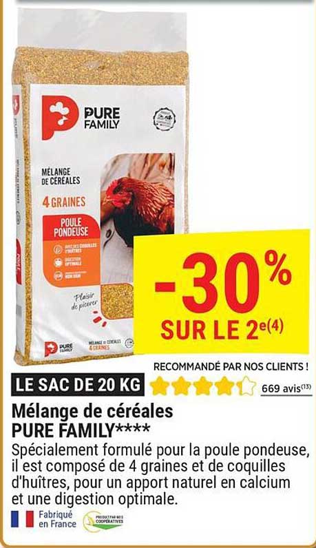LE SAC DE 20 KG Mélange de céréales PURE FAMILY****
