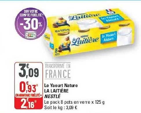 Le Yaourt Nature LA LAITIÈRE NESTLÉ