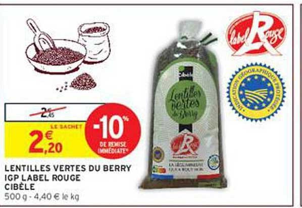 LENTILLES VERTES DU BERRY IGP LABEL ROUGE CIBELE