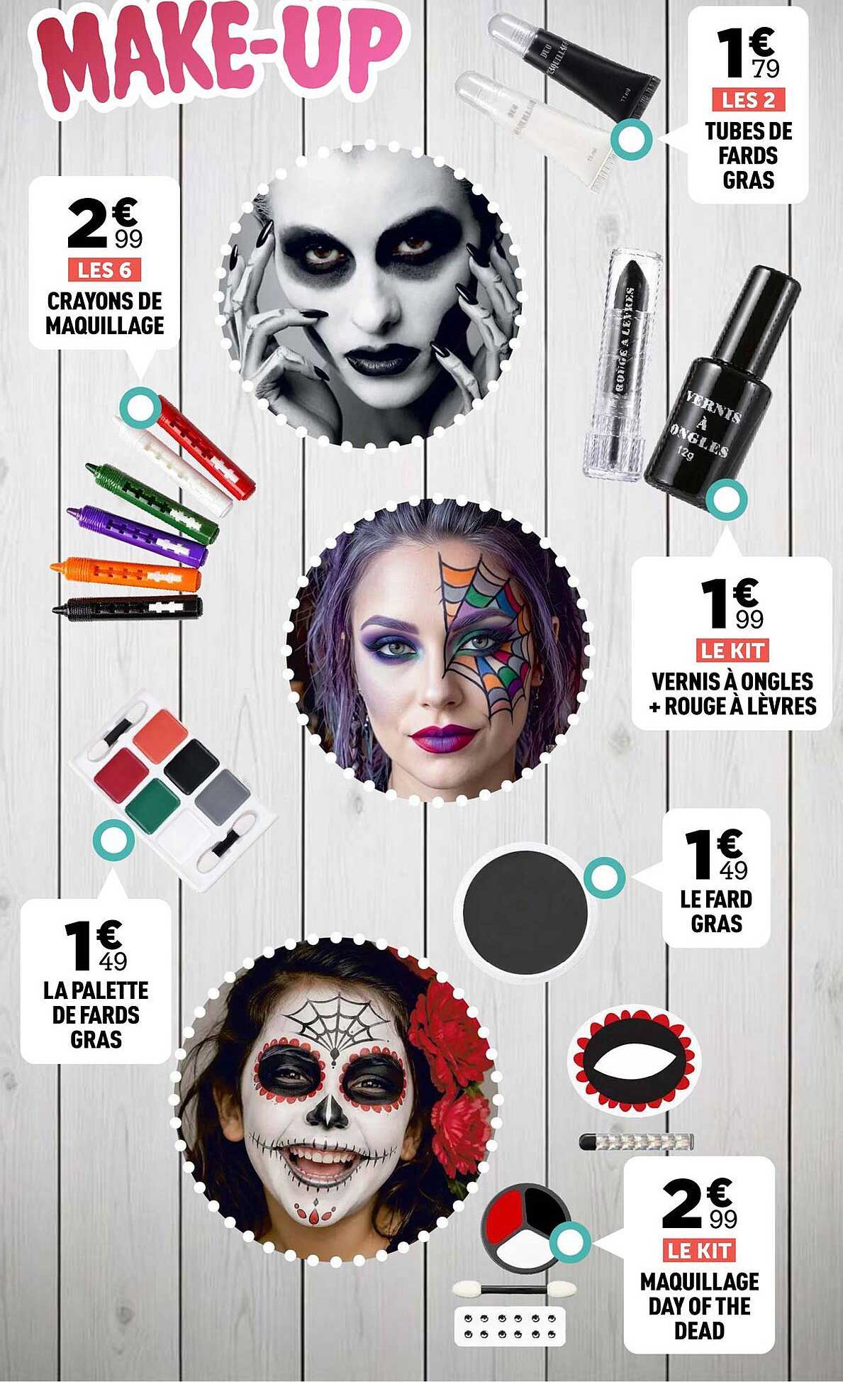 LES 6 CRAYONS DE MAQUILLAGE